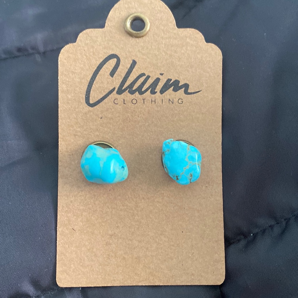 Turquoise colored earrings